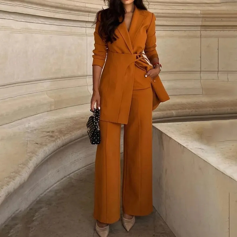 Solid color temperament waist fashion high-end belt set 17 02